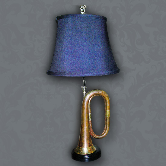 An old bugle table lamp.