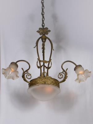 Classic Vintage Art Nouveau Foyer Chandelier, c.1945