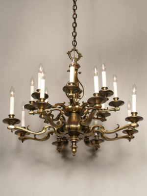 Vintage Sixteen Light Two Toned Chandelier, c. 1950
