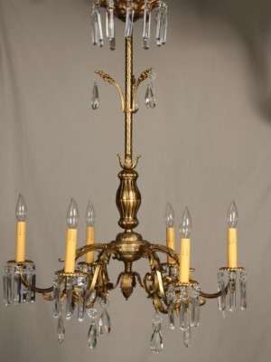 Vintage French Inspired Chandelier, c. 1945