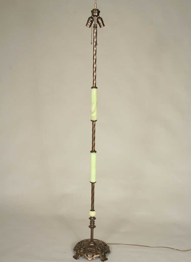 Vintage Column with Pierced Base Floor Lamp, c. 1925