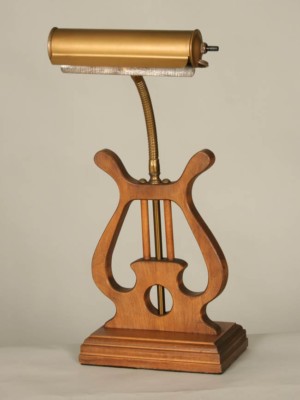 Vintage Wood Piano Lamp, c. 1950