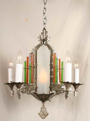 6 Lt Art Deco Chandelier, c. 1930