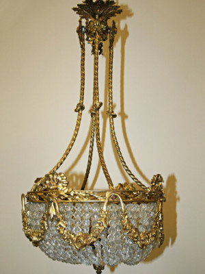 Exquisite Victorian Gas Conversion Chandelier, c. 19th Century