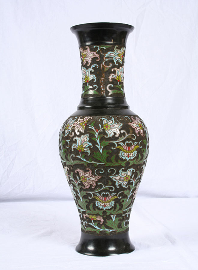 Antique Arabesque Champleve Vase, c.1900