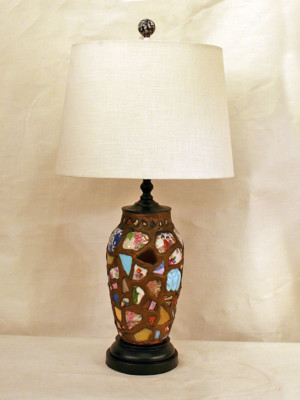 Unique Collage Lamp w/ Vintage Porcelain Pieces