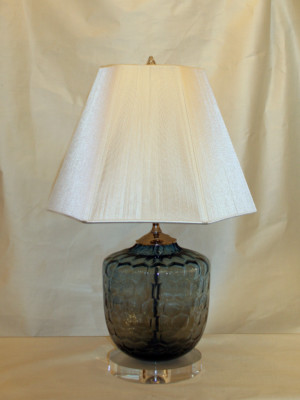 Custom Blue/Gray Honeycomb Glass w/ Acrylic Base