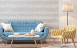 vintage floor lamp in living room