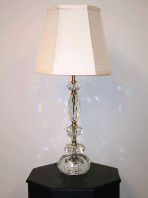 Vintage Cut-Glass Lamp w/ Geometric Shapes, c.1930